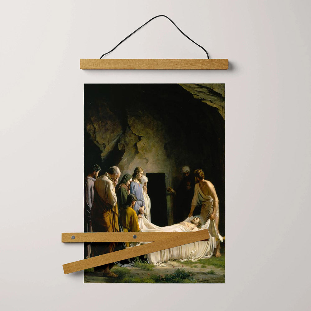 The Burial Of Jesus Hanging Canvas Wall Art - Christan Wall Decor - Religious Canvas