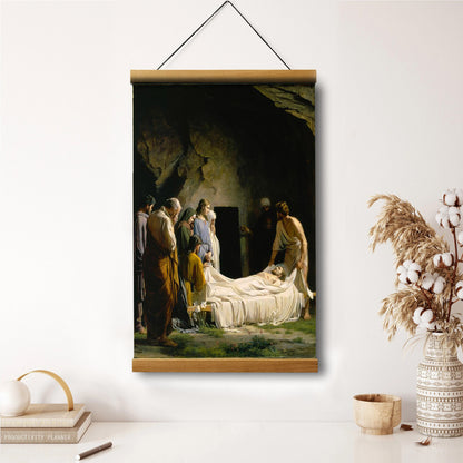 The Burial Of Jesus Hanging Canvas Wall Art - Christan Wall Decor - Religious Canvas