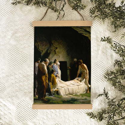 The Burial Of Jesus Hanging Canvas Wall Art - Christan Wall Decor - Religious Canvas
