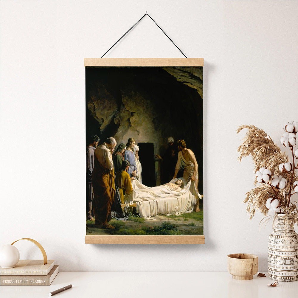 The Burial Of Jesus Hanging Canvas Wall Art - Christan Wall Decor - Religious Canvas