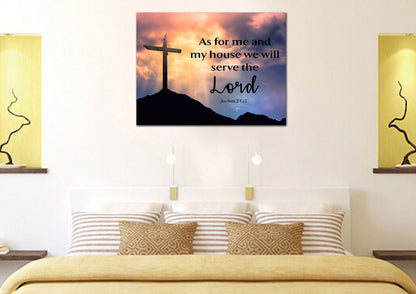 The Clouds As For Me And My House We Will Serve The Lord Wall Art - Christian Canvas Wall Art