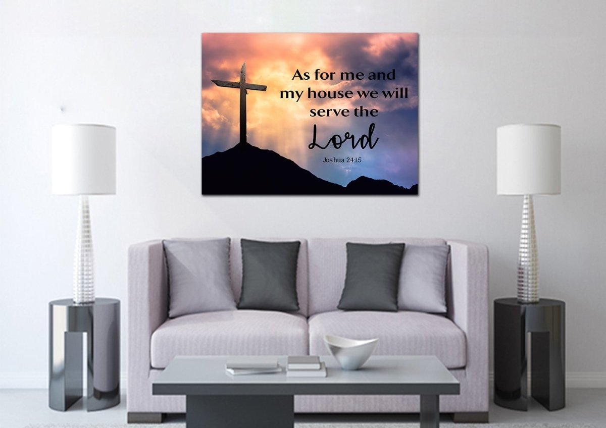 The Clouds As For Me And My House We Will Serve The Lord Wall Art - Christian Canvas Wall Art