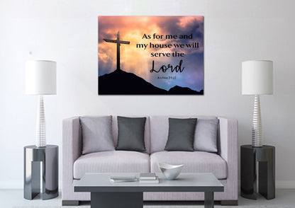 The Clouds As For Me And My House We Will Serve The Lord Wall Art - Christian Canvas Wall Art