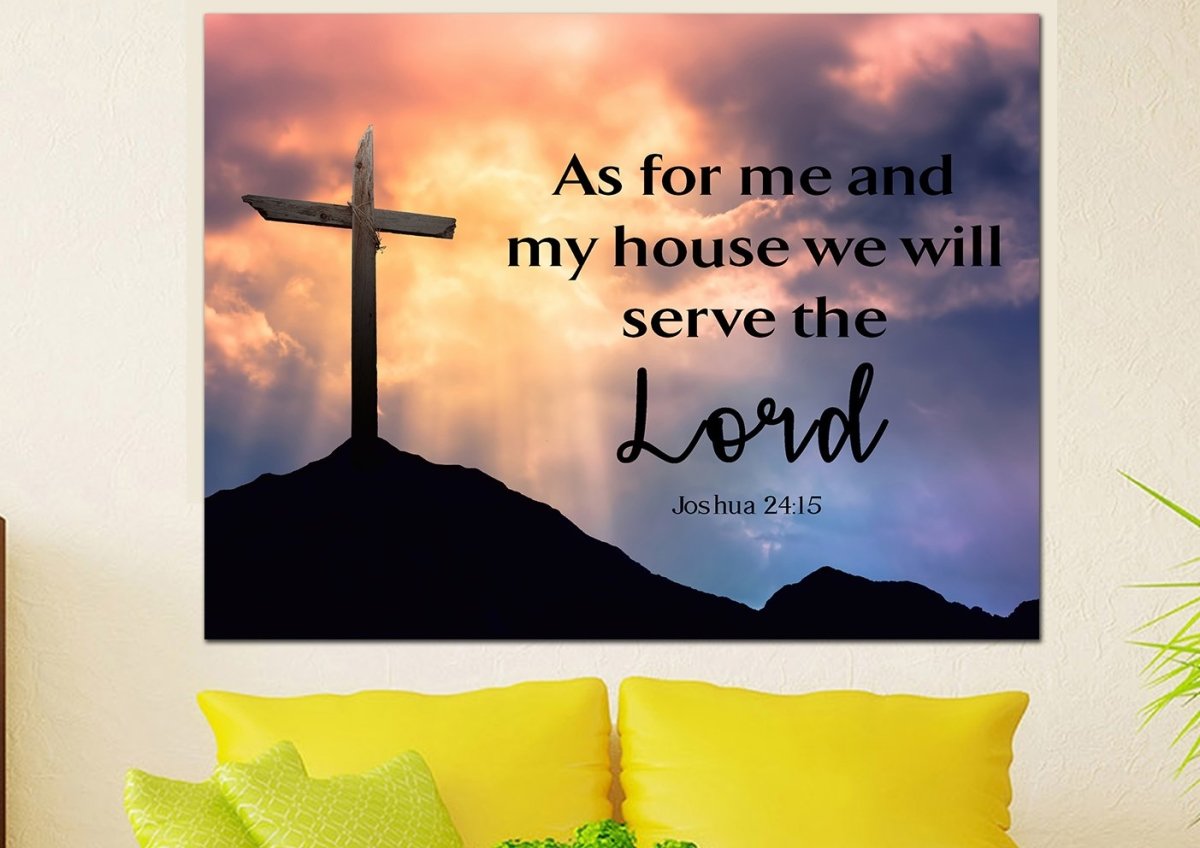 The Clouds As For Me And My House We Will Serve The Lord Wall Art - Christian Canvas Wall Art