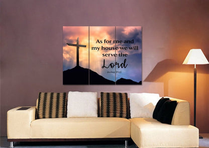 The Clouds As For Me And My House We Will Serve The Lord Wall Art - Christian Canvas Wall Art