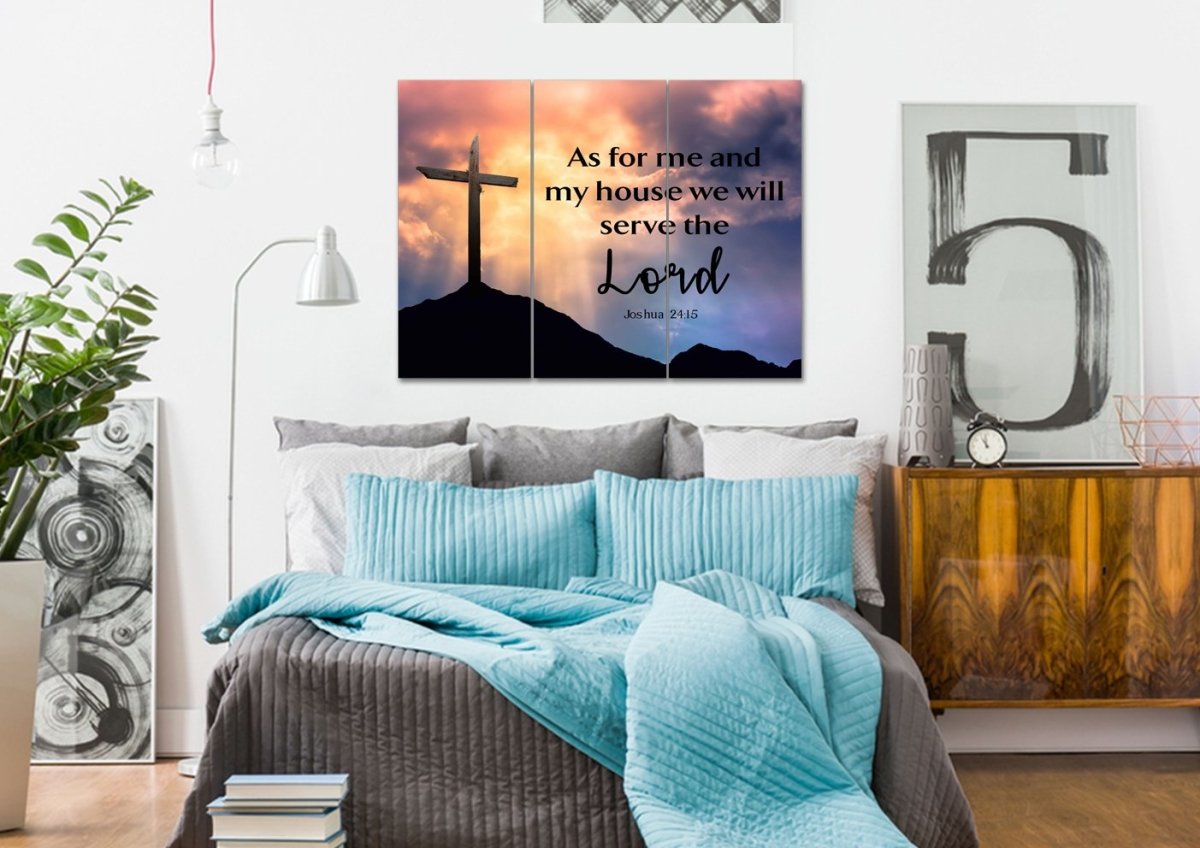 The Clouds As For Me And My House We Will Serve The Lord Wall Art - Christian Canvas Wall Art