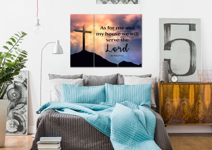 The Clouds As For Me And My House We Will Serve The Lord Wall Art - Christian Canvas Wall Art