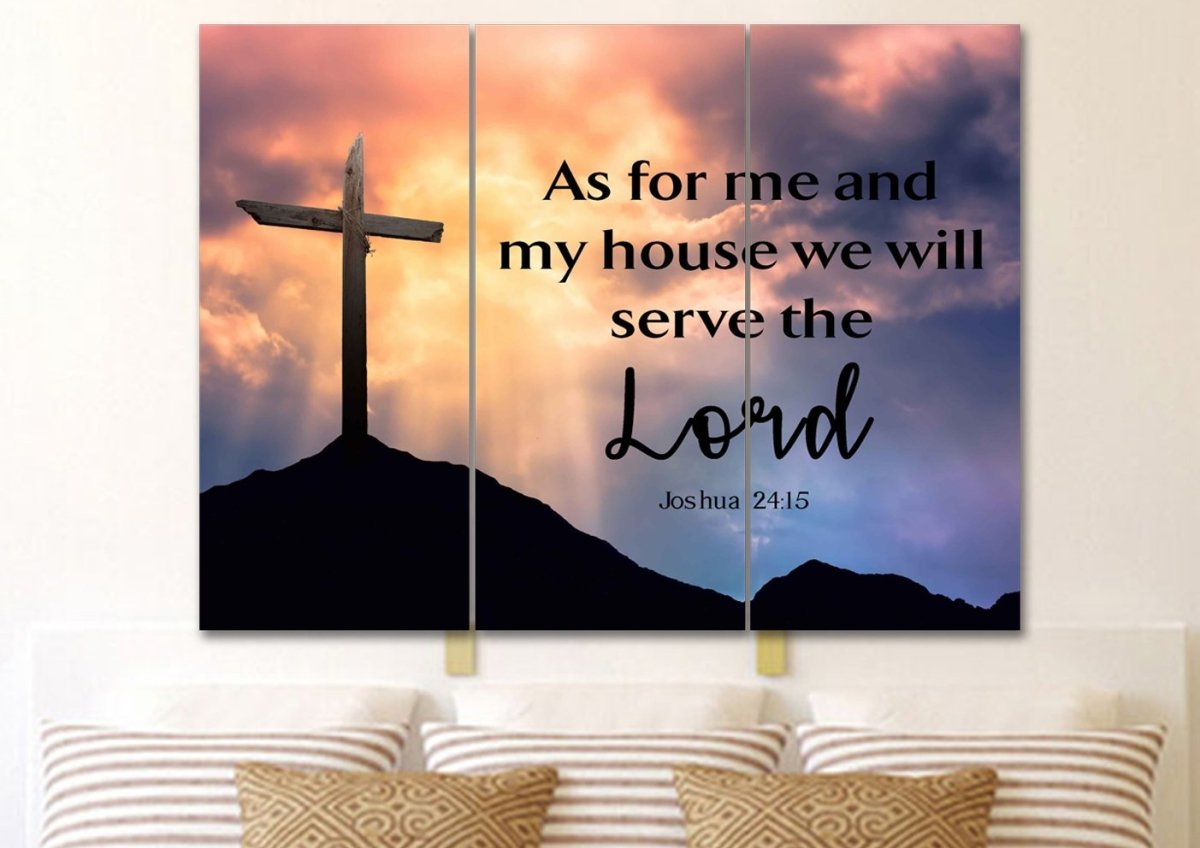 The Clouds As For Me And My House We Will Serve The Lord Wall Art - Christian Canvas Wall Art