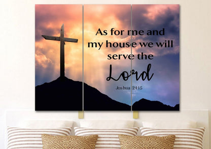 The Clouds As For Me And My House We Will Serve The Lord Wall Art - Christian Canvas Wall Art