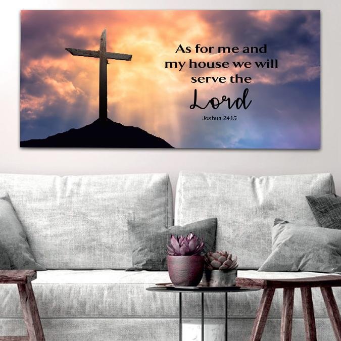 The Clouds As For Me And My House We Will Serve The Lord Wall Art - Christian Canvas Wall Art