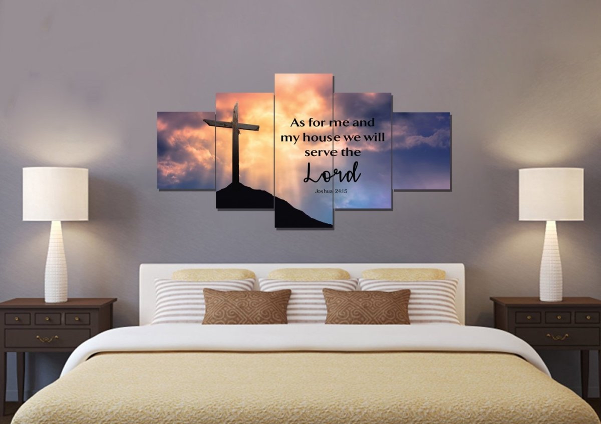 The Clouds As For Me And My House We Will Serve The Lord Wall Art - Christian Canvas Wall Art