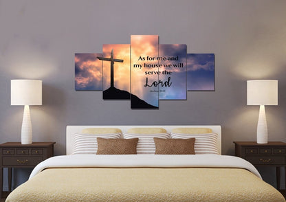 The Clouds As For Me And My House We Will Serve The Lord Wall Art - Christian Canvas Wall Art