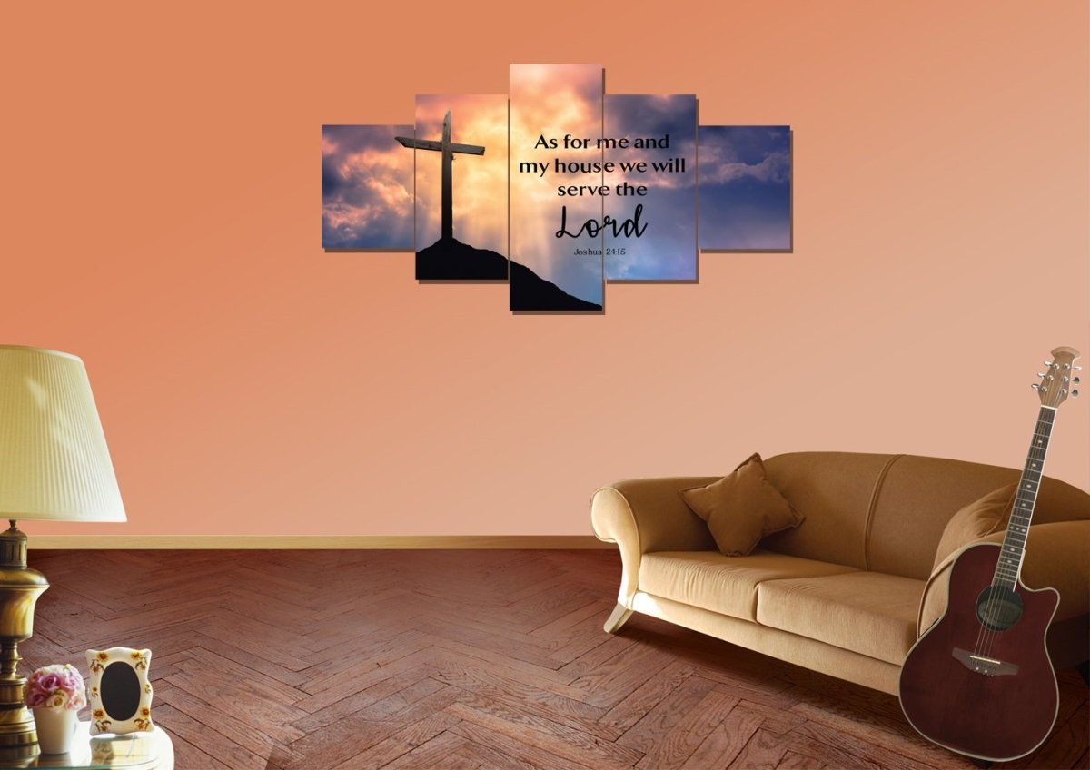 The Clouds As For Me And My House We Will Serve The Lord Wall Art - Christian Canvas Wall Art