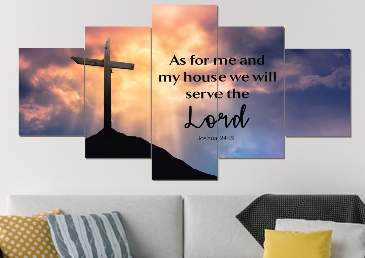 The Clouds As For Me And My House We Will Serve The Lord Wall Art - Christian Canvas Wall Art