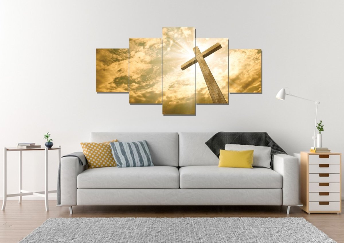 The Cross Facing God's Love Canvas - Christian Canvas Wall Art