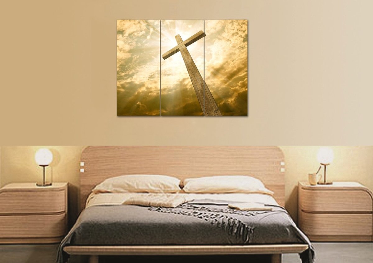 The Cross Facing God's Love Canvas - Christian Canvas Wall Art