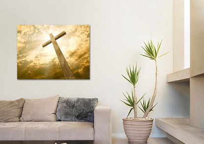 The Cross Facing God's Love Canvas - Christian Canvas Wall Art