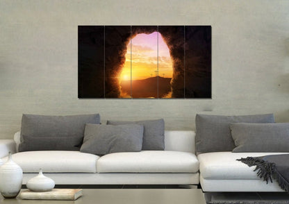 The Cross From Jesus' Burial Tomb Wall Art - Christian Canvas Wall Art