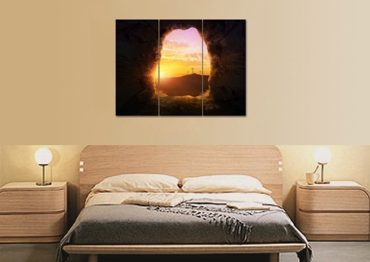 The Cross From Jesus' Burial Tomb Wall Art - Christian Canvas Wall Art