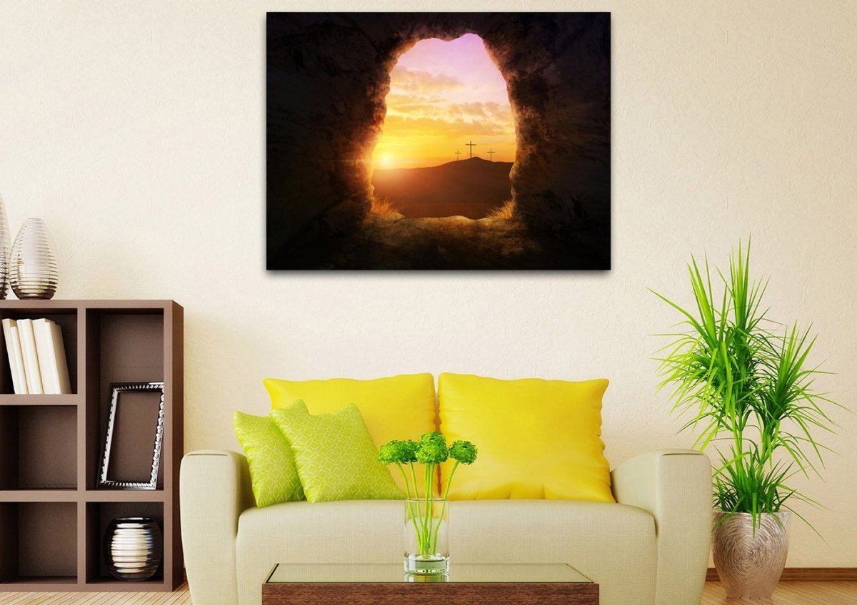 The Cross From Jesus' Burial Tomb Wall Art - Christian Canvas Wall Art