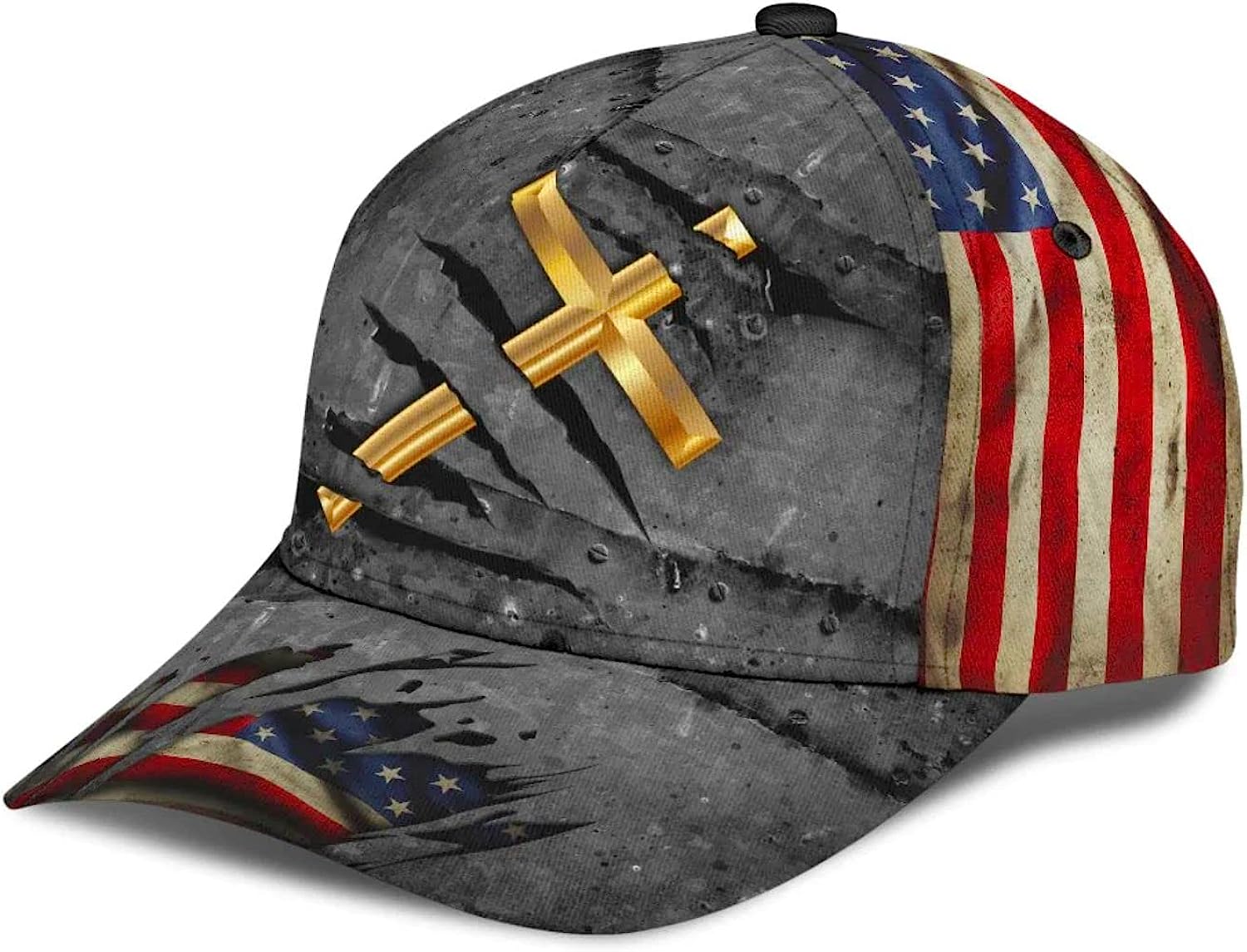 The Cross Holy American Flag Classic Hat All Over Print - Christian Hats for Men and Women