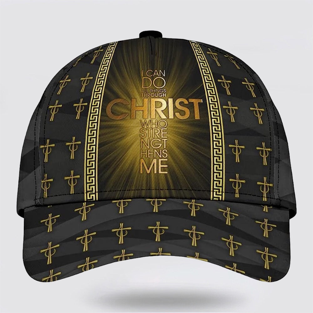 The Cross I Can Do All Things Through Christ Classic Hat All Over Print - Christian Hats for Men and Women