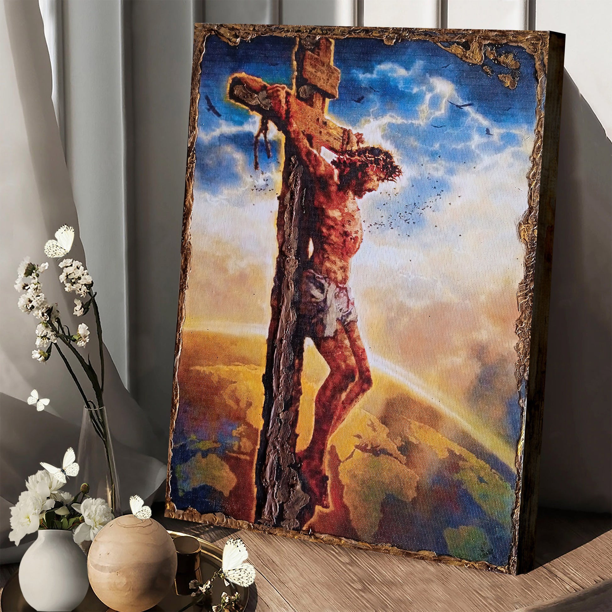The Crucifixion Of Jesus Christ Religious Canvas Wall Art - Jesus Portrait Picture - Religious Gift - Christian Wall Art Decor