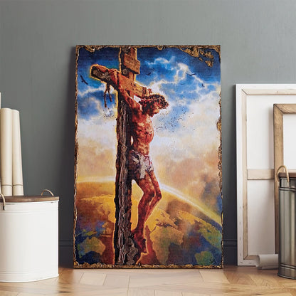The Crucifixion Of Jesus Christ Religious Canvas Wall Art - Jesus Portrait Picture - Religious Gift - Christian Wall Art Decor