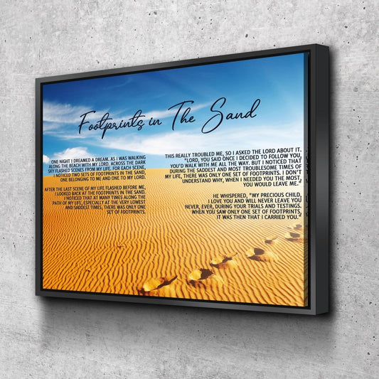 The Desert Footprints In The Sand Wall Art & Decor - Christian Canvas Wall Art