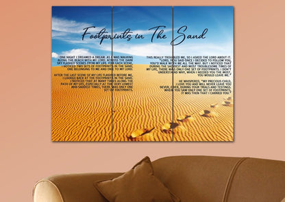 The Desert Footprints In The Sand Wall Art & Decor - Christian Canvas Wall Art