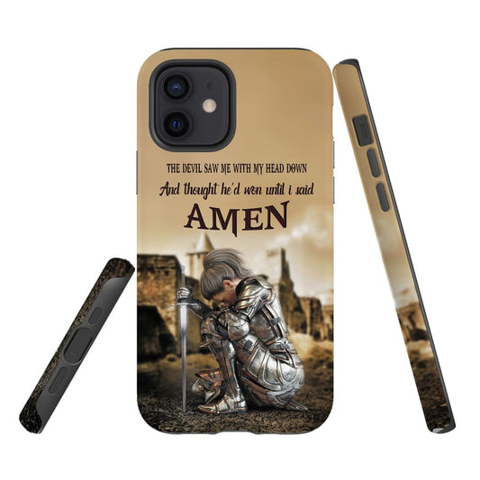 The Devil Saw Me With My Head Down Woman Warrior of Christ Phone Case - Bible Verse IPhone & Samsung Cases