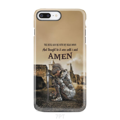 The Devil Saw Me With My Head Down Woman Warrior of Christ Phone Case - Bible Verse IPhone & Samsung Cases