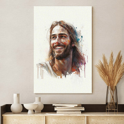 The Divine Painting of Jesus Christ 9 in Watercolor - Jesus Canvas Art - Christian Wall Canvas