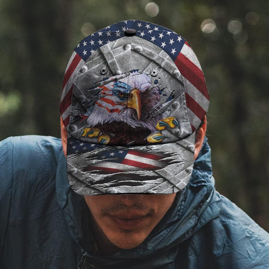 The Eagle American Flag Classic Hat All Over Print - Christian Hats for Men and Women