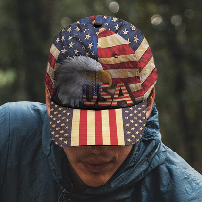 The Eagle Usa Flag Classic Hat All Over Print - Christian Hats for Men and Women