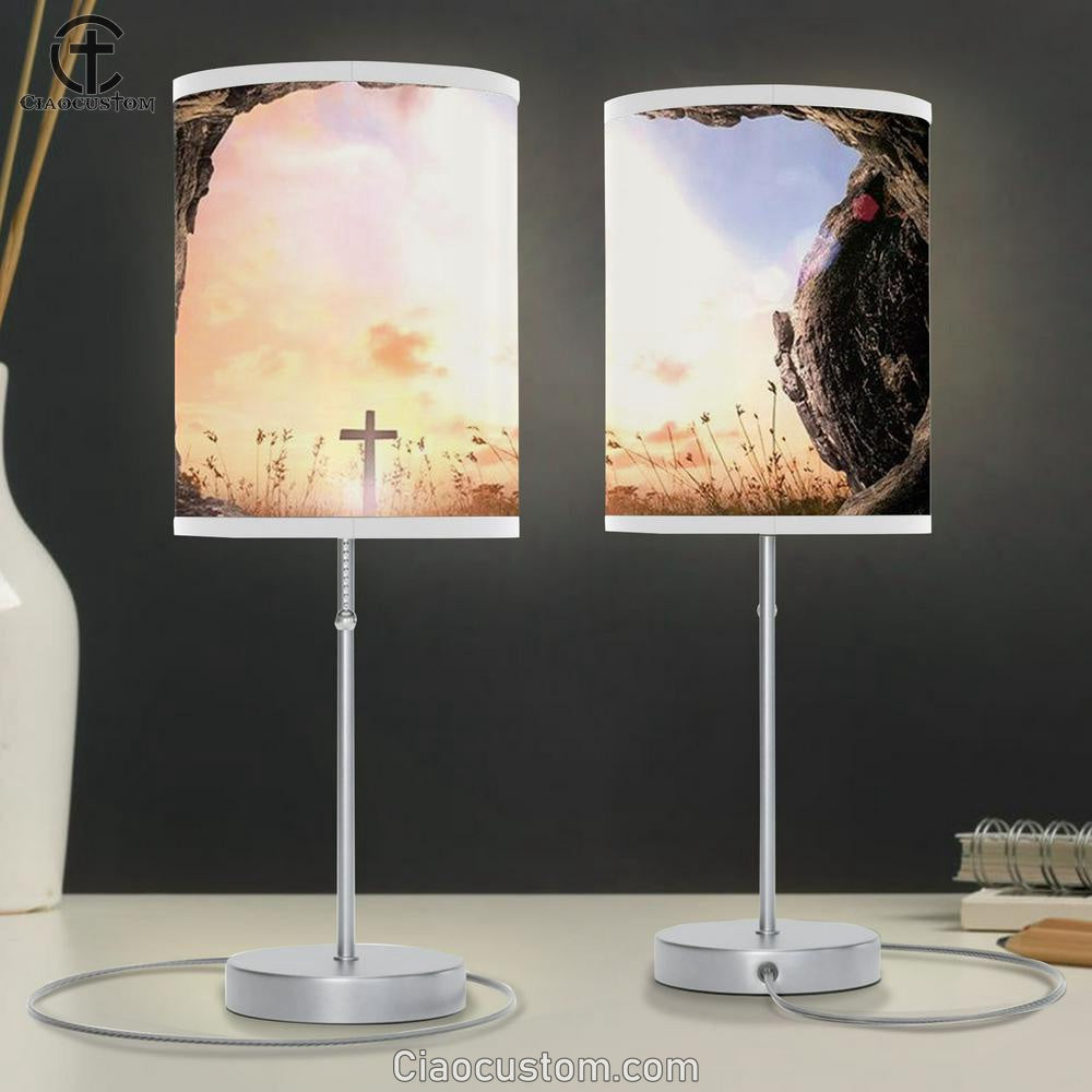 The Empty Tomb Easter Table Lamp Art - Christian Lamp Art Decor - Easter Lamp Art
