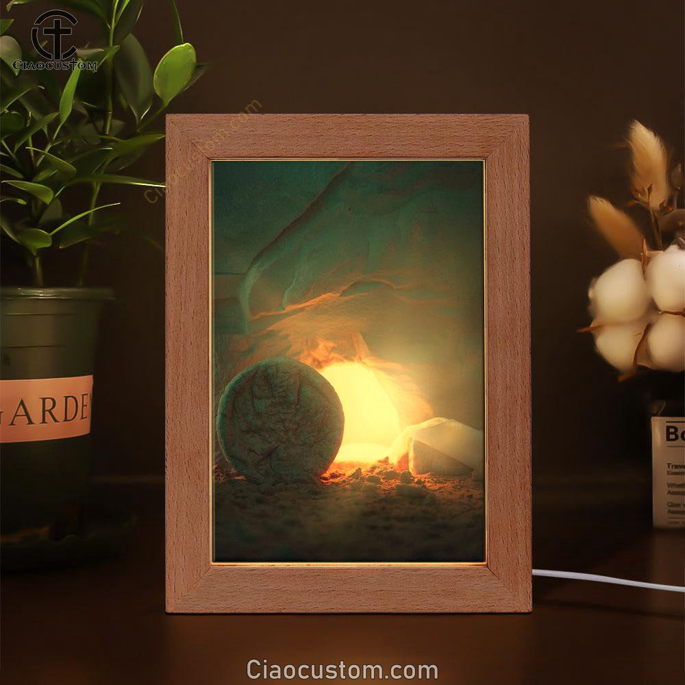 The Empty Tomb Frame Lamp Pictures - Christian Wall Art - Frame Lamp Easter Wall Decor
