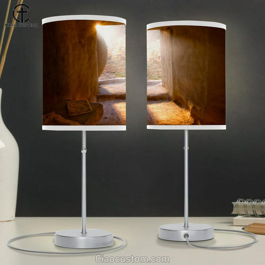 The Empty Tomb Picture Table Lamp Art - Christian Lamp Art Decor - Easter Lamp Art