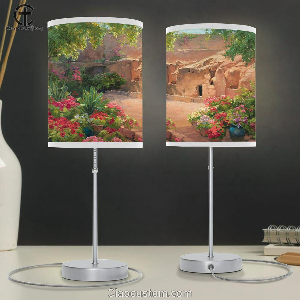 The Empty Tomb Table Lamp Art - Christian Lamp Art Decor - Easter Lamp Art