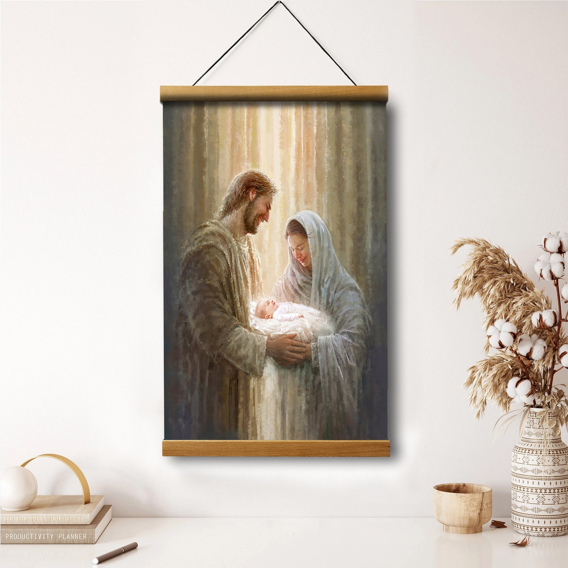 The First Gift Portrait Hanging Canvas Wall Art - Christmas Gift - Religious Canvas