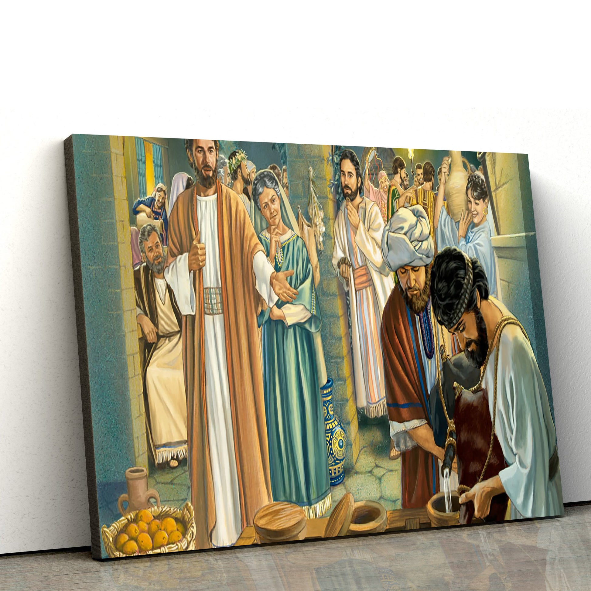 The First Miracle Cana Wedding Jesus - Jesus Canvas Wall Art - Christian Wall Art