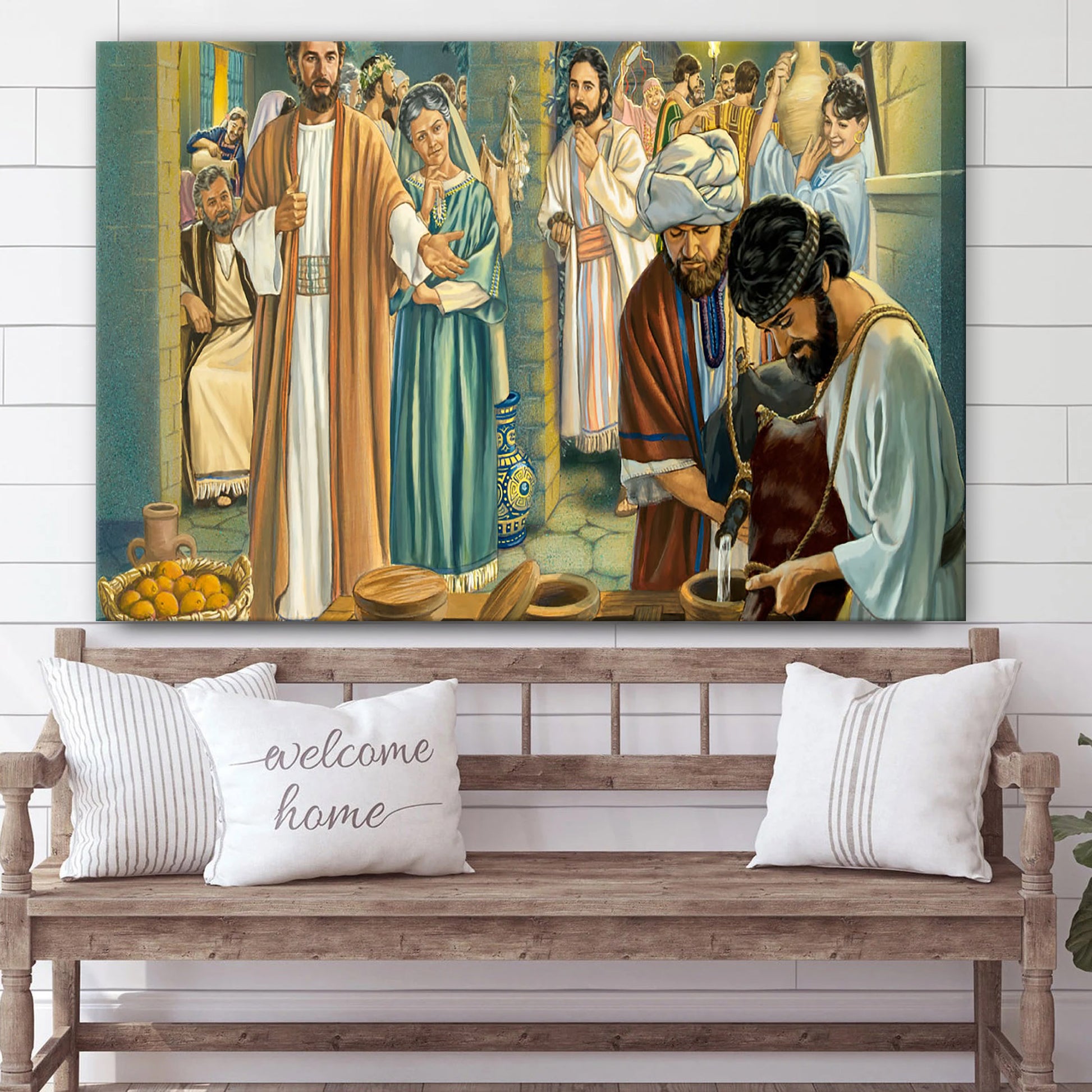 The First Miracle Cana Wedding Jesus - Jesus Canvas Wall Art - Christian Wall Art