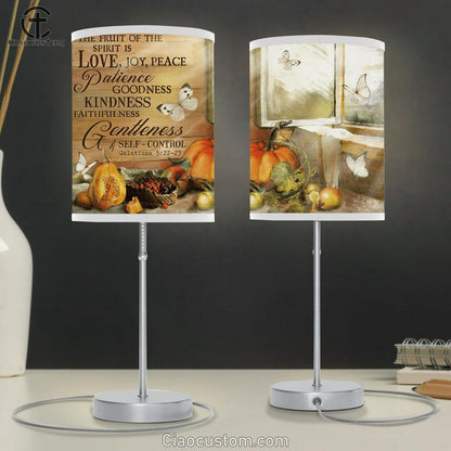 The Fruit Of The Holy Spirit Is Love Joy Peace Patience Goodness Large Table Lamp - Christian Table Lamp Prints Art