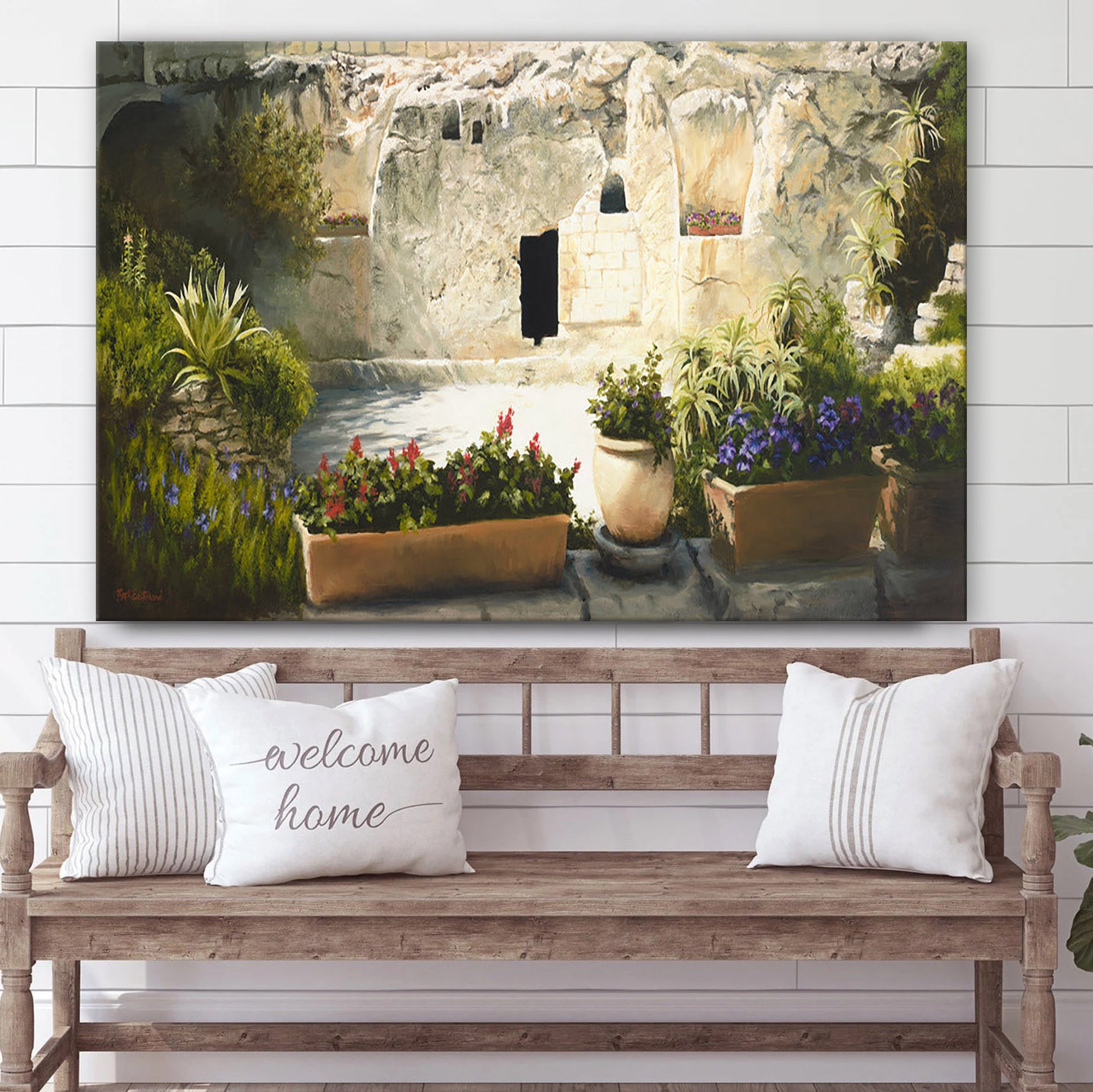 The Garden Tomb Canvas Wall Art - Jesus Christ Picture - Canvas Christian Wall Art