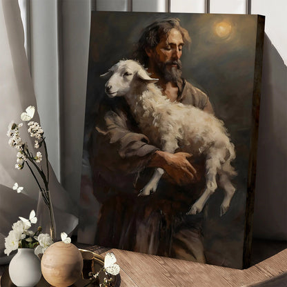 The Good Shepard Modern Art Oil Painting Portraiture - Canvas Pictures - Jesus Canvas Art - Christian Wall Art