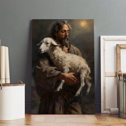 The Good Shepard Modern Art Oil Painting Portraiture - Canvas Pictures - Jesus Canvas Art - Christian Wall Art
