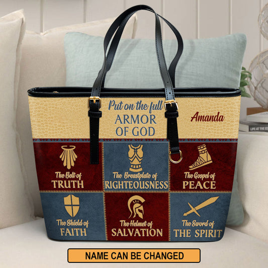 The Gospel Of Peace Personalized Large Pu Leather Tote Bag For Women - Mom Gifts For Mothers Day