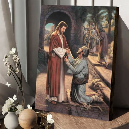 The Grateful Leper Canvas Wall Art - Jesus Canvas Pictures - Christian Canvas Wall Art