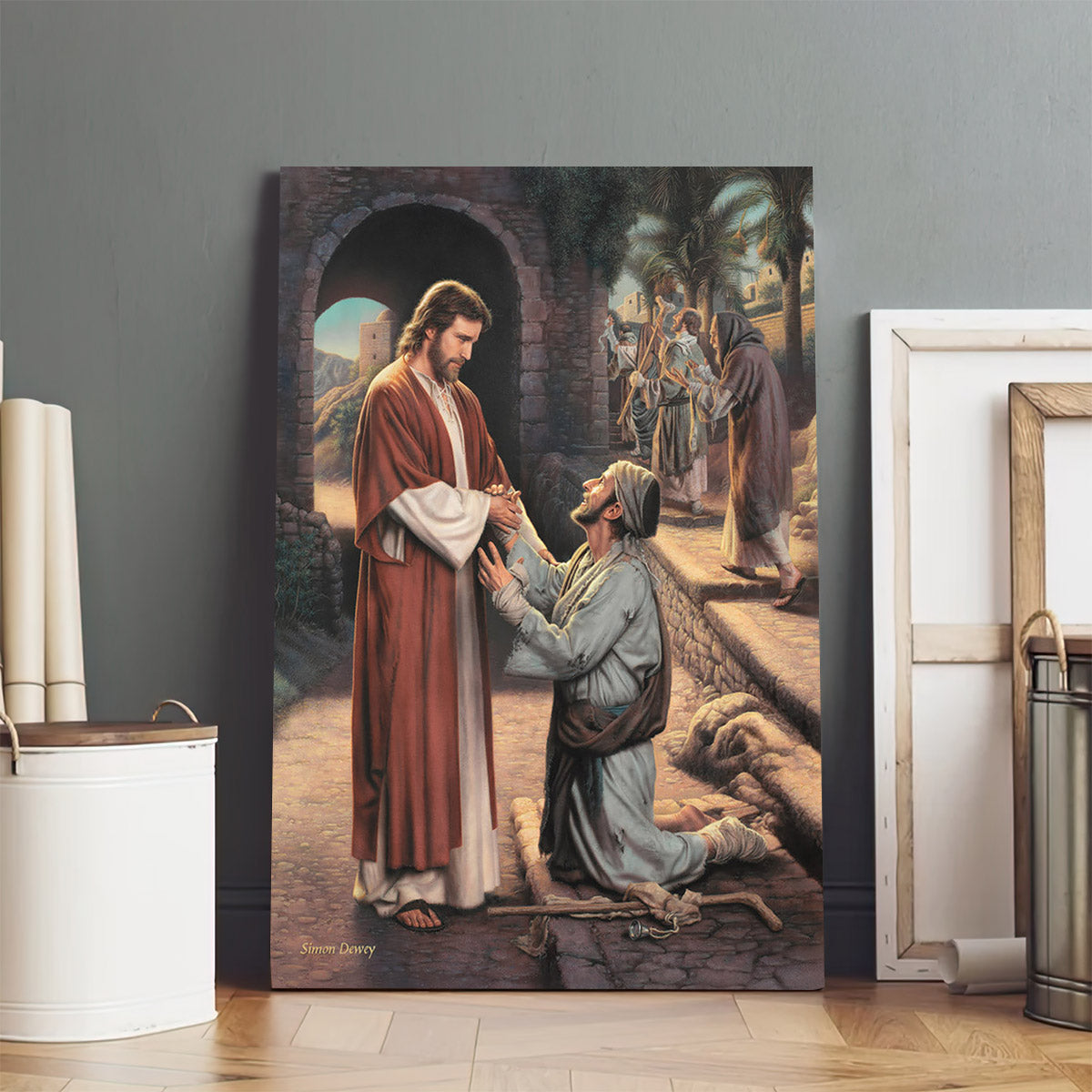 The Grateful Leper Canvas Wall Art - Jesus Canvas Pictures - Christian Canvas Wall Art