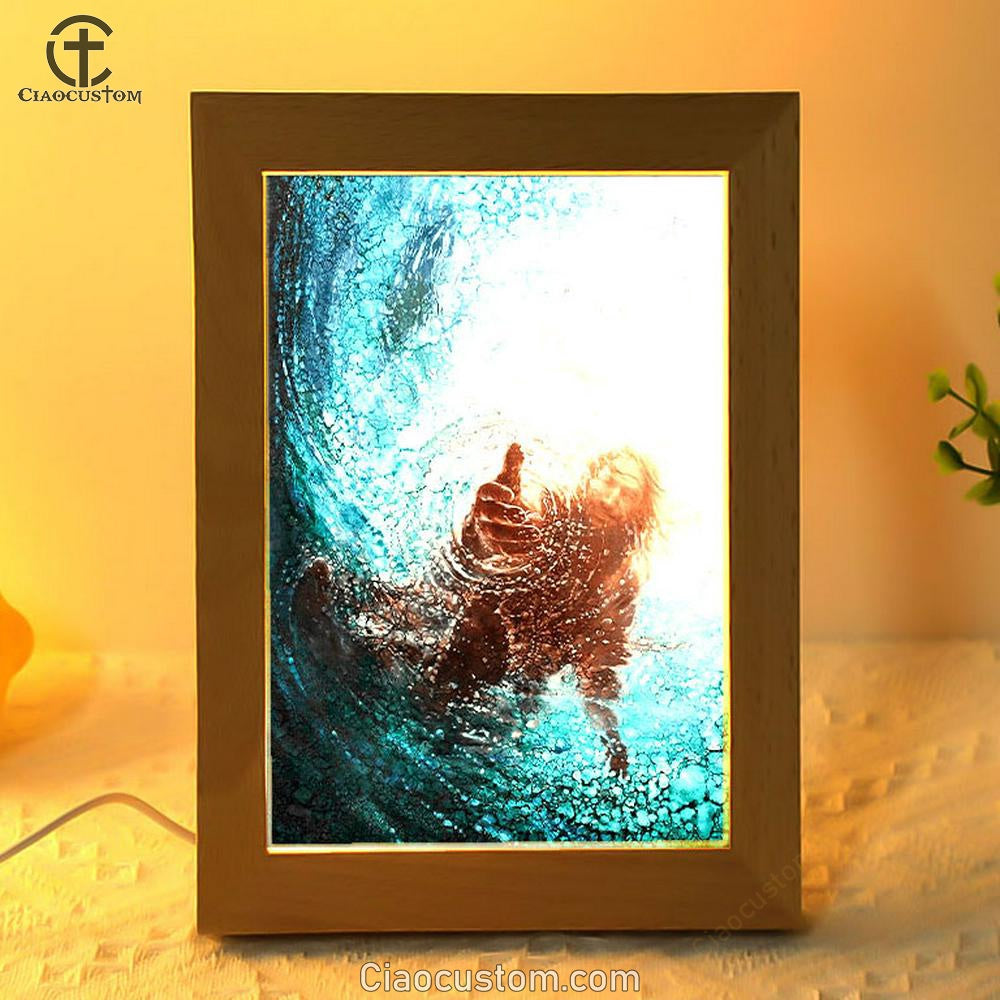 The Hand Of God Frame Lamp Pictures - Christian Wall Art - Jesus Frame Lamp Art